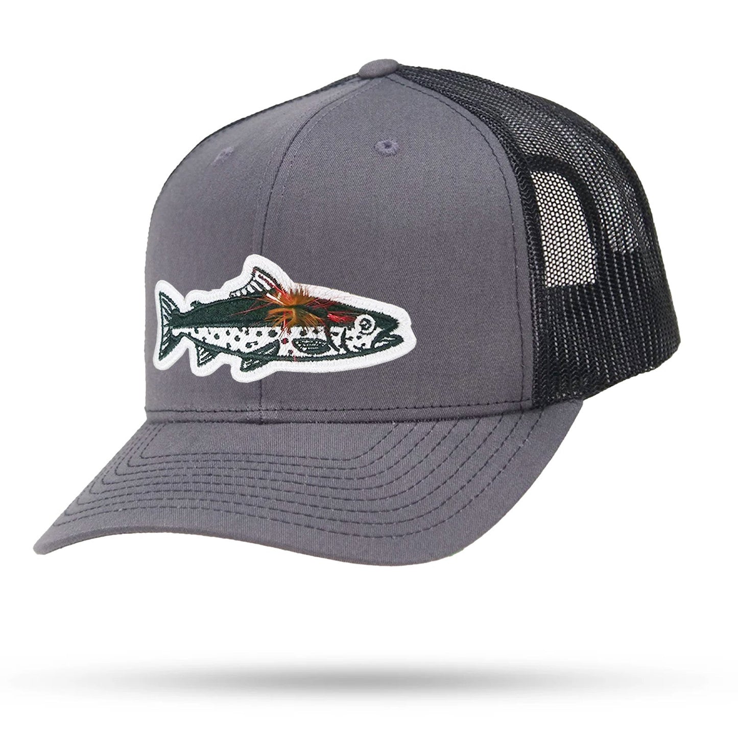 Fish Hook & Loop Trucker Cap - Ultimate Fishing Hat | Adjustable Fit Charcoal/Black Fish Hook & Loop Trucker Cap - Ultimate Fishing Hat | Adjustable Fit Charcoal/Black