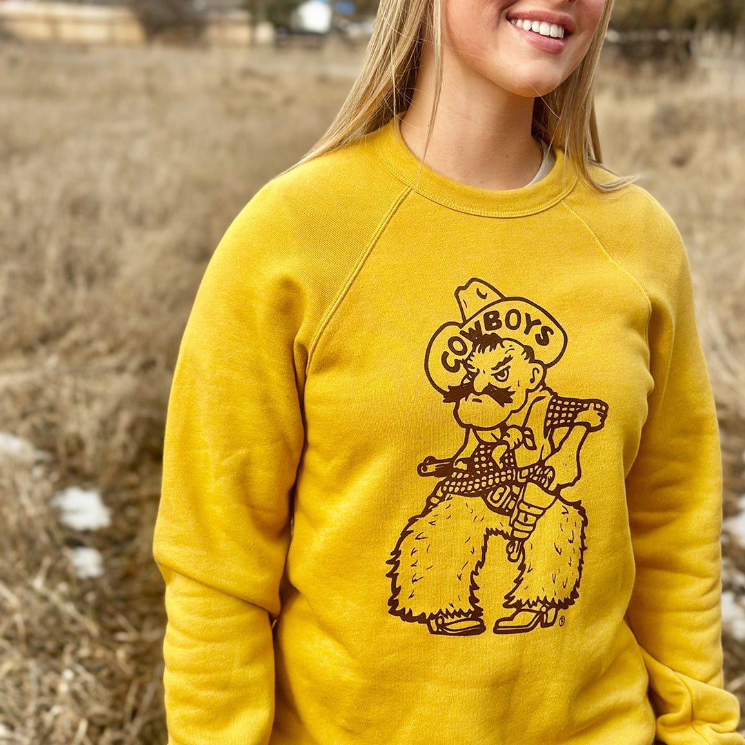 University of Wyoming Pistol Pete Crewneck Sweatshirt (Unisex) - WYR