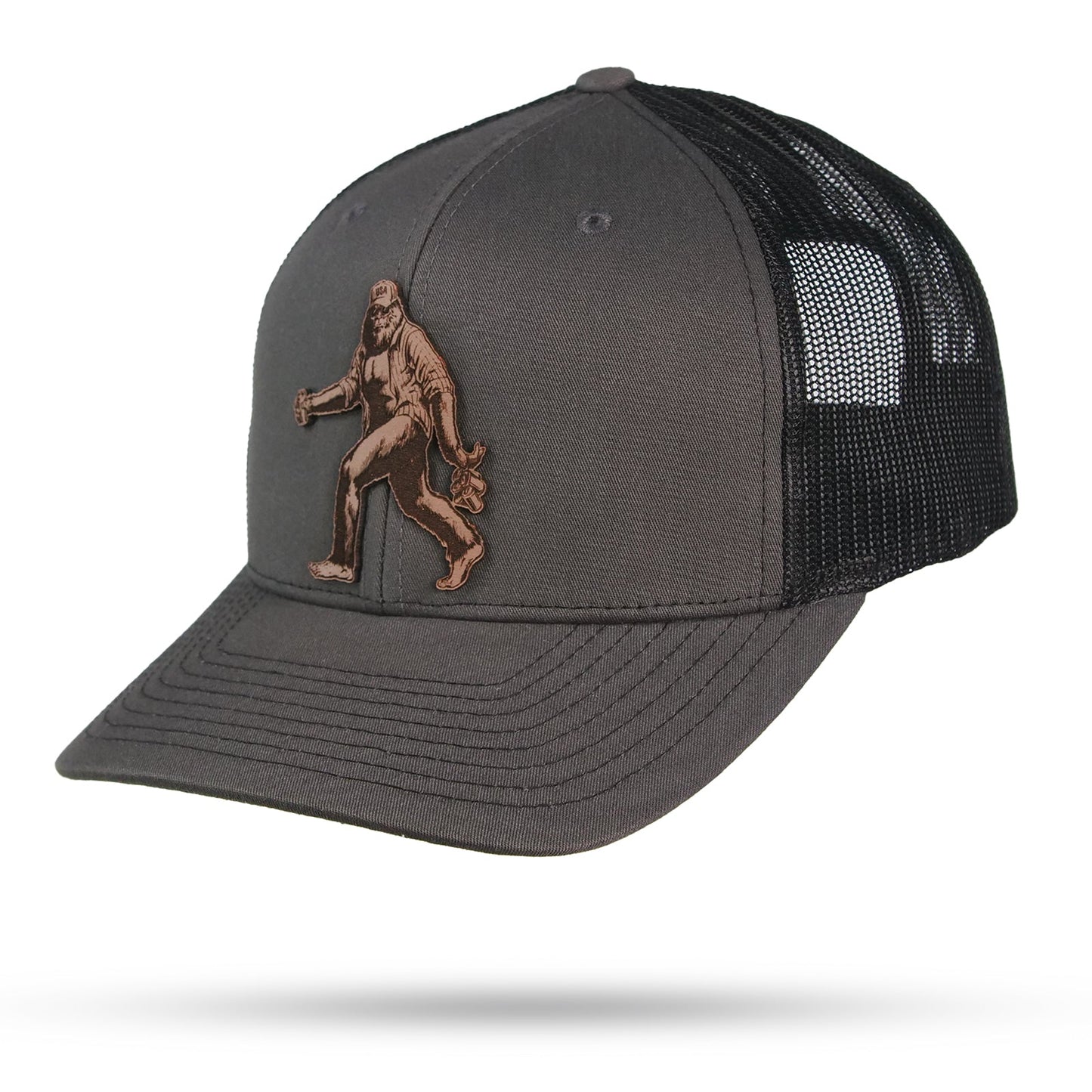 Sasquatch Snapback Trucker Hat - Legendary Design | Wear Your Roots Charcoal/Black