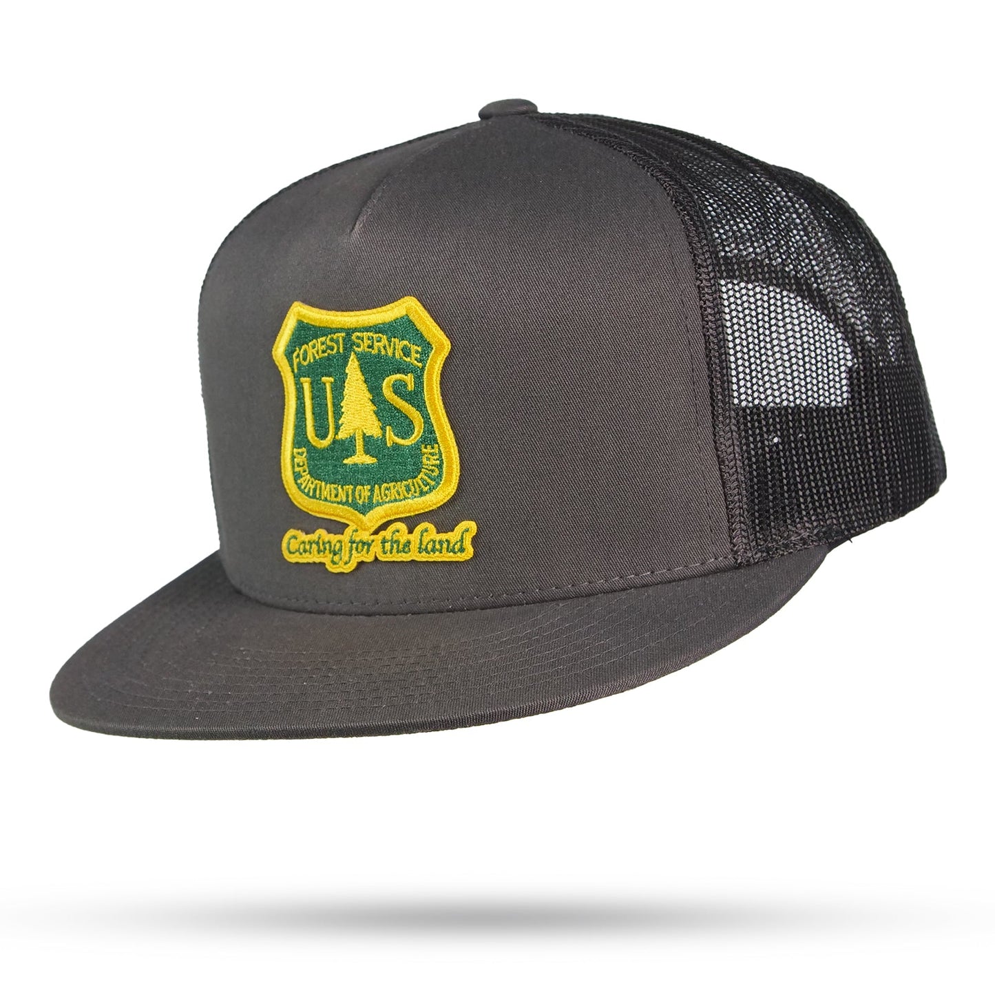 USFS Caring for the Land Yupoong Flatbill Trucker w/ Embroidered Patch - WYR